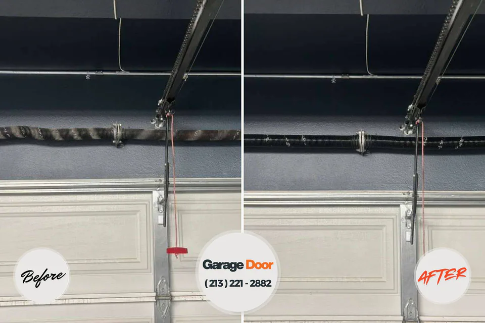 Before and after: garage door repair East Peoria, IL